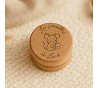 Boîte à dents de lait personnalisée Souris en bois - Prénom gravé - Boîte à quenottes enfant - Existe aussi en Fée des dents et Dent féerique