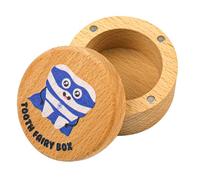 Boîte à Dents Magnétique pour Garçons et Filles, Boîte à Souvenirs en Bois pour Dents Perdues Joli Support de Dents Boîte de Rangement pour Première Dent Cadeau d'Anniversaire (Bleu 2)