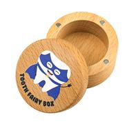 Boîte à Dents Magnétique pour Garçons et Filles, Boîte à Souvenirs en Bois pour Dents Perdues Joli Support de Dents Boîte de Rangement pour Première Dent Cadeau d'Anniversaire (Bleu)