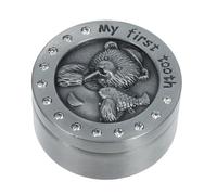 Boîte à Dents Souvenir Bébé en Métal Motif Ours 1 Pièce | Garde la Première Dent, Conserve Mèche de Bébé, Format Compact pour Collection et Rangement