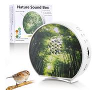 Boîte À Détecteur De Mouvement avec Chant D’Oiseaux, Boîte À Chants d'oiseaux À Sons Naturels À Bruit Blanc avec Lumières LED Et Minuterie, 8 Musique Relaxante pour Toilettes, Méditation (0-100 DB)