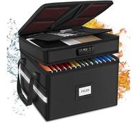 Boîte à documents ignifuge A4, coffre-fort ignifuge étanche avec serrure à combinaison - Boîte à documents portable Fireproof pour la maison, le bureau, la voiture, les dossiers d'urgence