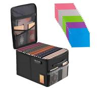 Boîte à Documents Ignifuge avec 20 Paquets de Dossiers Suspendus, Boîte de Rangement avec Boîtes de Classement Extensibles, Onglets et Inserts de Cartes, pour la Maison, le Travail et le Bureau