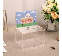 Boîte à dons en acrylique avec serrure - Boîte à suggestions sécurisée transparente pour collecte de fonds, vote et collecte, comprend 2 clés et pliable de 10,2 x 15,7 cm