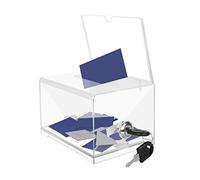 Boîte à dons en acrylique : urne transparente verrouillable avec aisse à billets, boîte recommandée, boîte de rangement pour commentaires, dons, cartes de visite