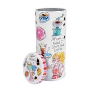 Boîte à dosettes de café en métal illustrée - Message "Tout ce dont vous avez besoin c’est d’amour et de café" - Blond x Senseo - Rangement déco pour coin café