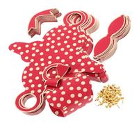 Boîte à Dragées de Mariage Halloween 50pcs Papier Rouge Élégante | Coffrets Présents de Bonbons, Paquet à Friandises, pour Soirées Festives, Style Luxueux, Décor Nœud