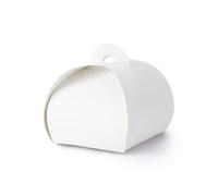Boîte à dragées - Lot de 10 - Blanc - Carton - 6 x 6 x 5 5 cm