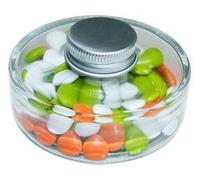 boite à dragées pot plat couvercle alu pour baptême mariage communion