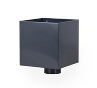 Boite à eau gris anthracite RAL 7016 200 x 200 sortie Ø 80 ou 100 mm avec grille (Sortie Ø 100)