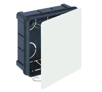 Boîte à encastrer - registre avec couvercle de 100 x 100 x 45 mm, fabriquée en plastique résistant, idéale pour les connexions électriques et la distribution.