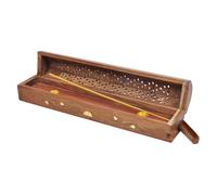 Boîte À Encens En Bois Oliban Avec Brûle-Bâtons Et Cônes D'encens - Marron - L 30 X L 5,5cm