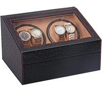 Boîte à Enrouleur de Montre Automatique, en Cuir Faux PU, oreillers de Montres Douces, Moteur extrêmement Silencieux, boîtier d'affichage de Rangement pour 10 Accessoires de Montres,