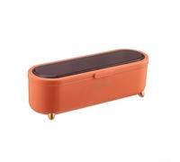 Boîte à épices de cuisine avec 4 bocaux et cuillères transparents, boîte à assaisonnement en plastique avec design à clapet pour garder la vaisselle propre et bien rangée (orange)