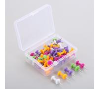 Boîte À Épingles À Pousser 50 Pièces, Planche De Liège De Sécurité En Plastique, Grande Tête, Aiguille À Pousser, Dessin, Photo, Goujons Muraux, Fournitures Scolaires Et De Bureau