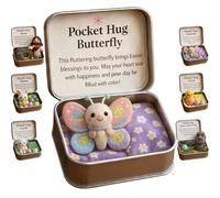 Boîte à étreindre de poche de Pâques Jésus Lapin avec carte et boîte, cadeau inspirant pour les collègues et les amies, remplisseur de panier de Pâques, motif papillons, Morden