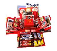 Boîte à Explosion DIY, boîte Cadeau Surprise, Cadeau d'anniversaire assemblé, Saint-Valentin, Mariage (Color : Red, Size : 24x24x16cm)