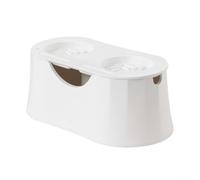 Boîte à expresso avec tapis de tamper amovible - Boîte à café 2 en 1 réduisant le bruit pour barista, base antidérapante, passe au lave-vaisselle (20,5 x 10,8 cm) (blanc)
