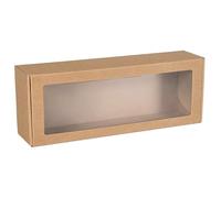 Boîte à facettes rectangulaire avec fenêtre, boîte cadeau 40x15x10 cm x1