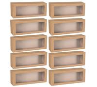 Boîte à facettes rectangulaire avec fenêtre, boîte cadeau 40x15x10 cm x10