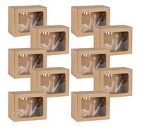Boîte à facettes rectangulaire avec fenêtre, coffret cadeau 25x20x10 cm x10
