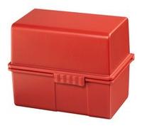 Boîte à fiches, A8 paysage, plastique, rouge