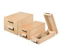 Boîte à fiches en bois pour 1.500 fiches, A7 paysage
