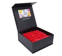 Boîte à Fleurs à Bijoux 7 Pouces, Lecture de Carte Vidéo Haute Définition pour Souvenirs de Mariage, Messages Personnalisés pour Anniversaires et