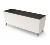 Boîte A Fleurs Avec Pieds Blanc 77x30 Cm Avec Insert Et Stabilisateurs Boîte De Balcon En Plastique Multicolore