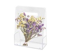 Boîte à fleurs en acrylique transparent - Sac de transport pour fleurs transparent, rangement cadeau réutilisable, support en acrylique durable, emballage floral créatif avec design élégant | Boîte à