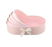 Boîte à fleurs en ruban, boîte forme de berceau, panier composition florale, boîtes d'emballage, décoration fête mariage Pour Fleurs(Pink)