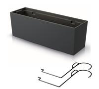 Boîte A Fleurs Et Support Pot De Fleurs 58 Cm Bac De Balcon Jardiniere En Plastique Couleur Anthracite Intérieur - Extérieur Multicolore