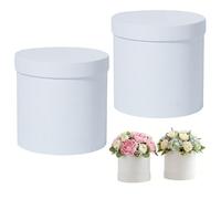 Boîte à fleurs ronde avec couvercle, arrangement floral de 5.51 pouces de diamètre for demande en mariage, emballage d'anniversaire, lot de 2