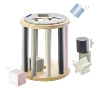 Selecta 64017 Cylindre de découverte étoilé avec formes géométriques à trier et insérer, en bois, 13 cm
