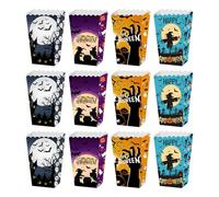 Boîte à Friandises d'halloween | 12 Pièces Boîtes Cadeau Popcorn Fête Thématique | Récipient à Bonbons et Biscuits pour Chasse aux Bonbons et Fournitures de Fête d'halloween