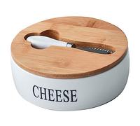 Boîte à fromage en céramique avec couvercle et couteaux