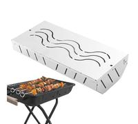 Boîte à fumeurs grill à granulés - Plateau barbecue en acier inoxydable, conteneur à charbon portable, support à puces en bois couvercle ventilé, accessoire durable | Infuseur de fumée en plein air