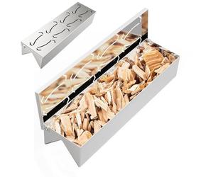 Boîte à fumoir pour barbecue - Accessoire de barbecue en acier robuste, outil de cuisson pour infuser les copeaux | Récipient à fumer avec couvercle à charnière avec design durable pour la chaleur du