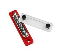 Boîte à fusibles 100 A 48 V CC - Bloc de distribution avec couvercle en polycarbonate - En nylon ignifuge - Kit de barre de bus pour voiture, camion, bateau - Pour camping-car solaire (rouge)
