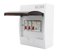 Boîte à Fusibles 2 Voies avec Disjoncteur Différentiel 40A 30mA et 2 Disjoncteurs pour Garage, Atelier et Maison, IP65 Étanche, Installation Facile