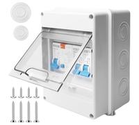 Boîte à fusibles 220 V - Montage en saillie - IP65 - Étanche - Petit distributeur en saillie avec interrupteur d'air 10 A + 10 A - Boîte à fusibles avec interrupteur AC 32 A - Pour la maison, le
