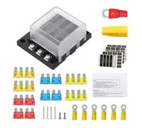 Boîte à Fusibles 32v 100a Couvercle Transparent 6 Voies | Alliage D’aluminium ABS, Voyant LED et Bornes, pour Systèmes 24v Dc Rv et Contrôle Rapide