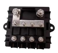 Boîte à fusibles 5 voies robuste pour fusibles Mega et MIDI, 500 A/200 A, 12 V et 24 V, bornier ABS noir avec trou de montage de 6 mm