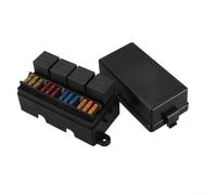 Boîte à fusibles à 12 voies, bloc porte-fusible à lame avec cosses à cosse, 12 V 40 A pour relais, boîtier ignifuge PA6, pour applications automobiles et véhicules de plaisance (avec fusible)