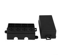 Boîte à fusibles à lame 12 voies avec 4 pour supports de relais, bornes à cosse et couvercle de verrouillage pour applications automobiles 12 V - ABS + boîtier ignifuge PA6 (sans fusible)