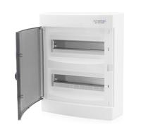 Boîte à fusibles apparente 2 rangées blanche porte transparente 24TE IP40