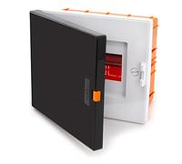 Boîte à fusibles avec niveau à bulle encastré - Petit répartiteur - 6 modules - 1 rangée - IP40 IK07