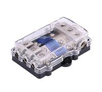 Boîte à fusibles de voiture, universel 60A voiture Auto véhicule stéréo Audio bloc de support de boîte à fusibles 1 dans 3 voies 12V-24V