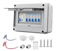 Boîte à fusibles en saillie étanche à la poussière IP65 : disjoncteur Nizirioo 63 A avec ligne, interrupteur d'air 2 x 6 A+10 A+20 A+32 A, distributeur pour jardin extérieur