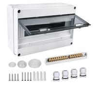 Boîte à fusibles en saillie IP65 avec 1 rangée 15 modules, bornes en laiton, répartiteur pour pièces humides, jardins, extérieur, villas, colonnes de chargement